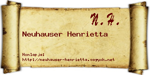 Neuhauser Henrietta névjegykártya