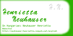 henrietta neuhauser business card